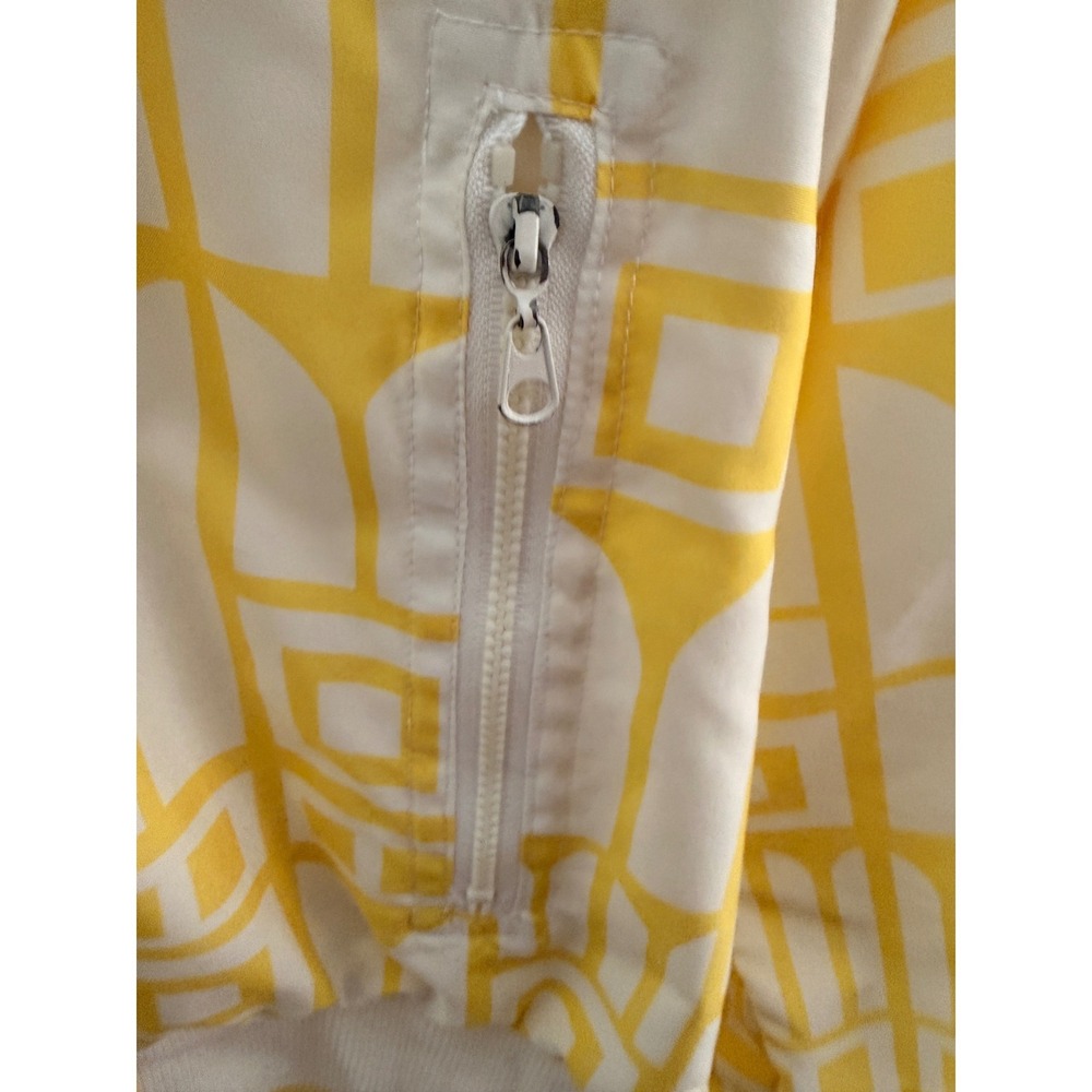 Tail Vintage Windbreaker Jacket Yellow White Geometric Print Full Zip Womens S - Picture 3 of 10